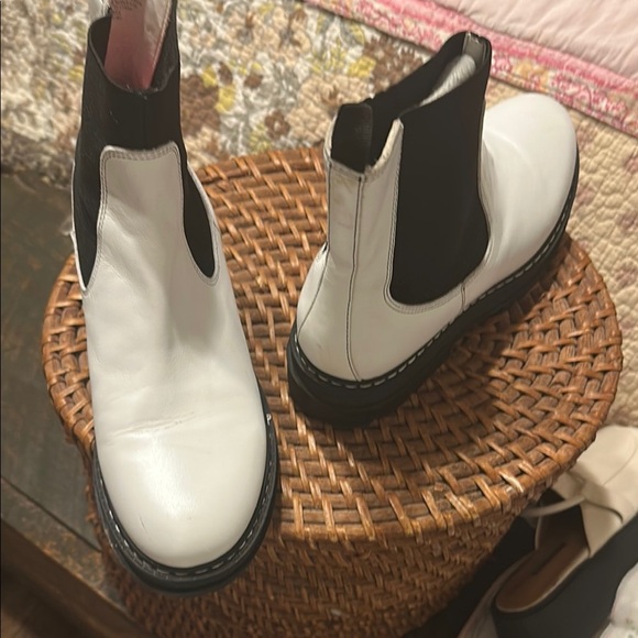 Marc Fisher White and Black Combat Boots - Picture 7 of 7